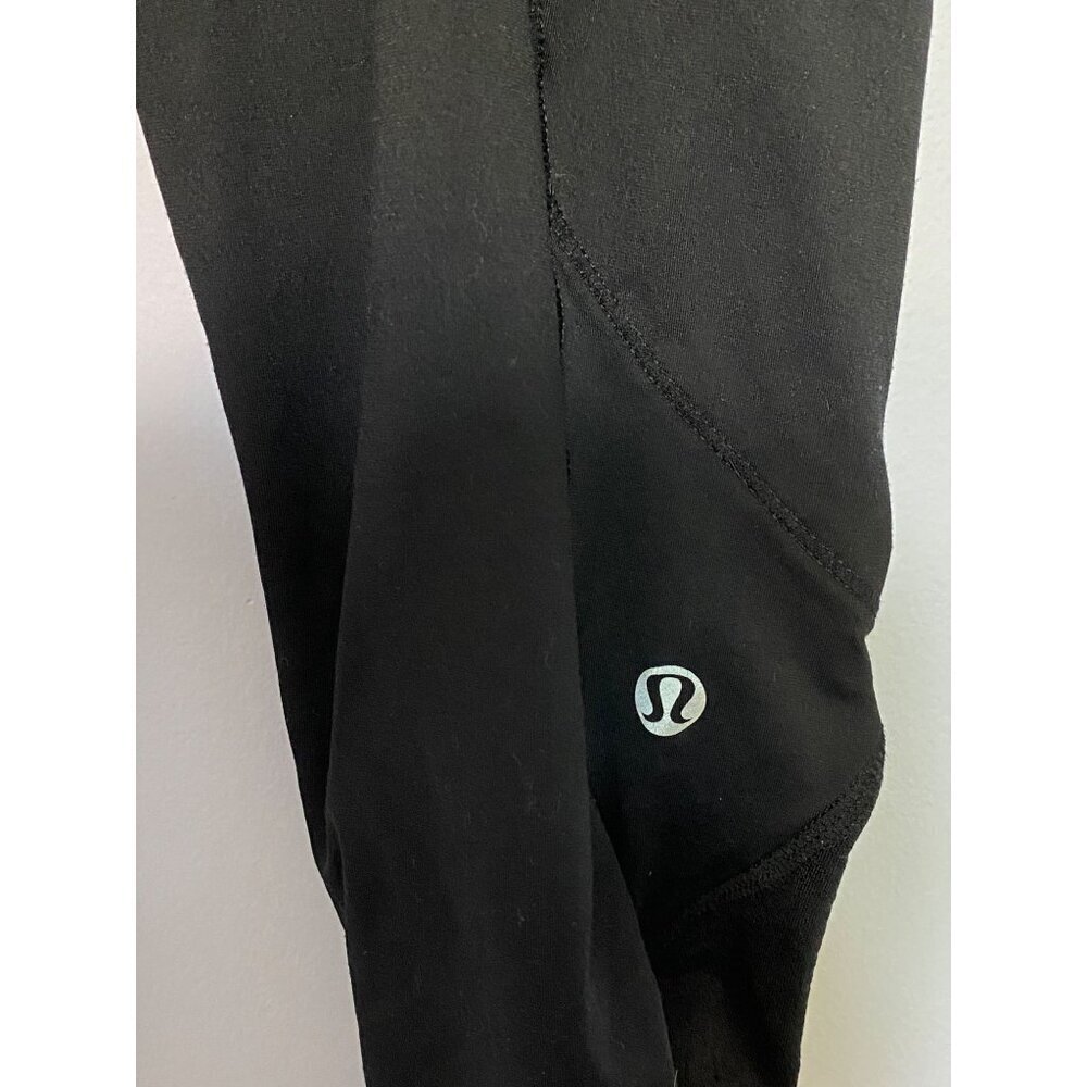 Lululemon Run A Marathon Cropped Leggings Black Reflective Pockets Womens Size 4 - Picture 3 of 9